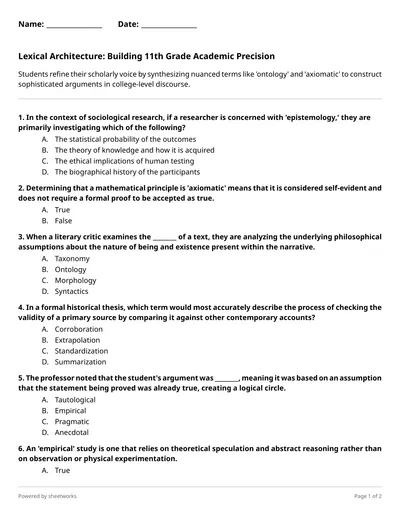 Lexical Architecture: Building 11th Grade Academic Precision - Free ...